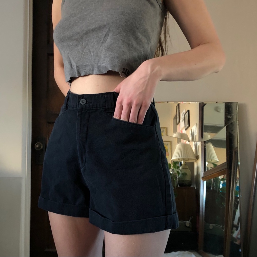 LEE CASUAL Black khaki highwasited summer shorts